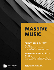 Poster for Massive Music Performance with abstract geometric image in background